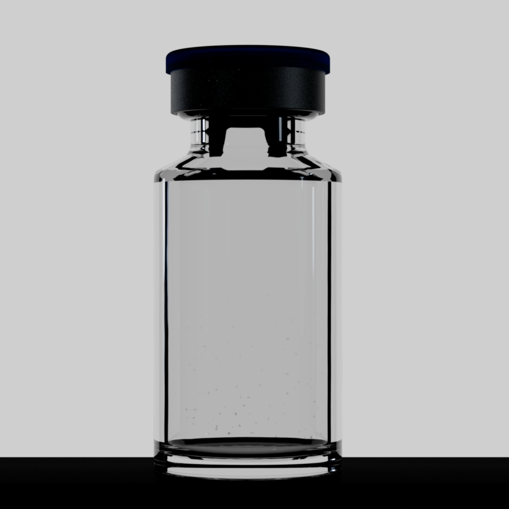 Vial with medium particles